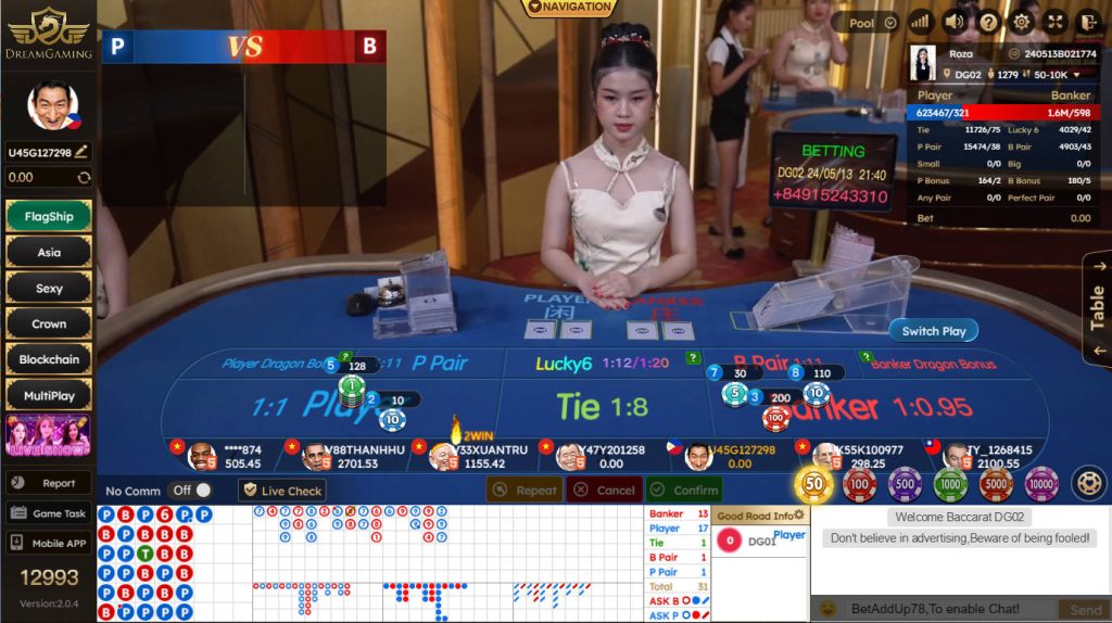 Dream Gaming Hall Baccatat online